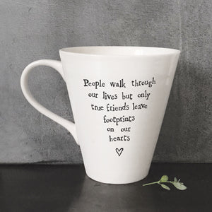 Porcelain Footprints Friend mug