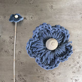 Crochet Flower - dark blue